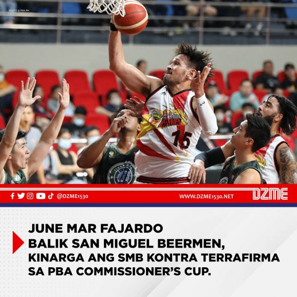 June Mar Fajardo Balik San Miguel Beermen Kinarga Ang Smb Kontra