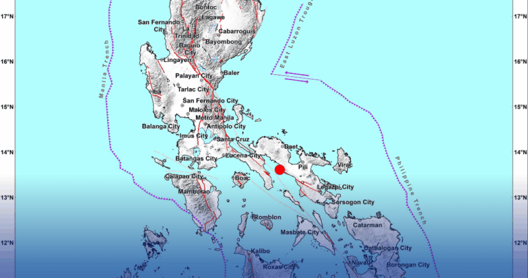 Magnitude 4.5 na lindol, yumanig sa Camarines Sur